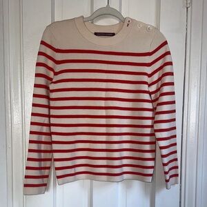Comptoir Des Cotonniers MADDY Orange and Cream Striped Sweater Size M